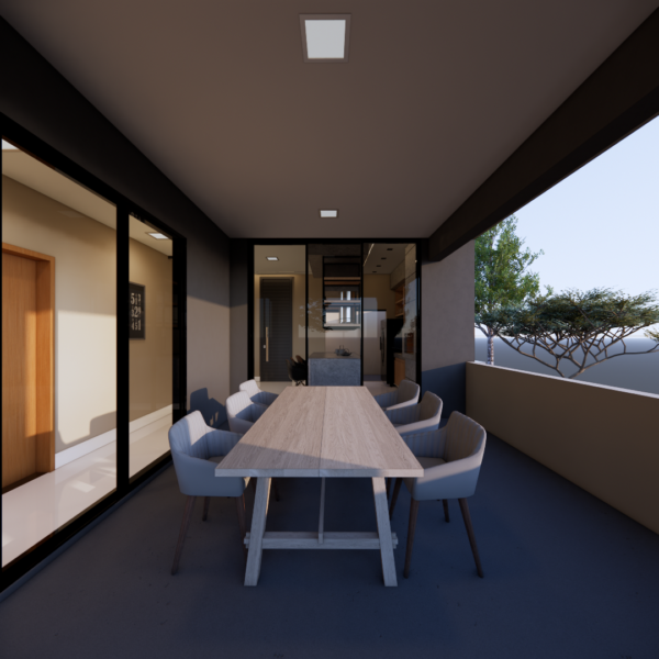 Imagem do Projeto de Casa para Terreno 1x3 com 3 Quartos – 118 m²